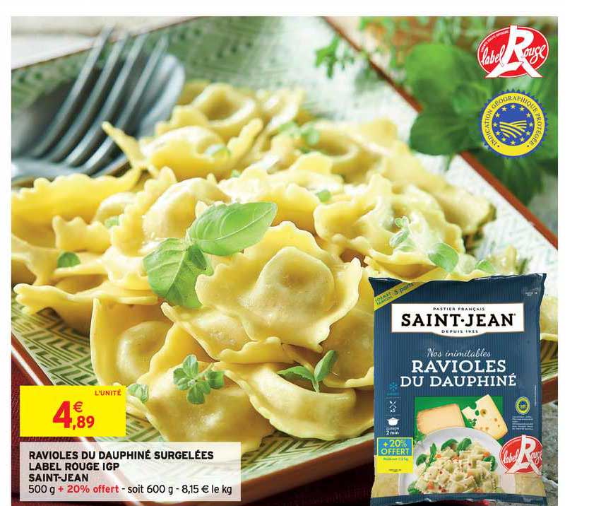 ravioles du dauphiné surgelées label rouge igp saint-jean
