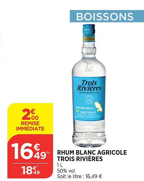 rhum blanc agricole trois rivières