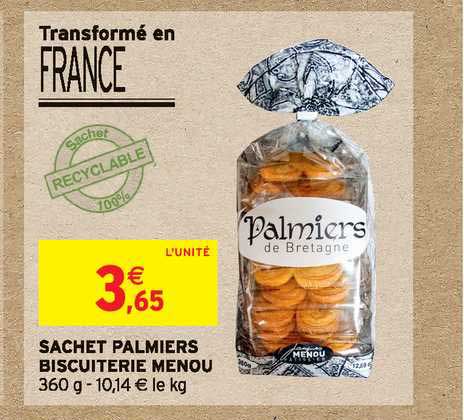 sachet palmiers biscuiterie menou