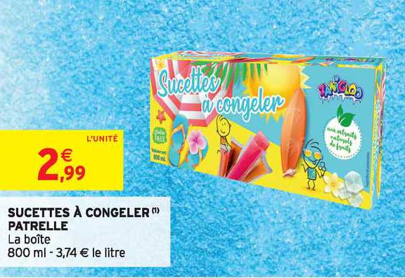 sucettes à congeler patrelle