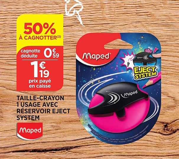 taille-crayon 1 usage avec réservoir eject system maped