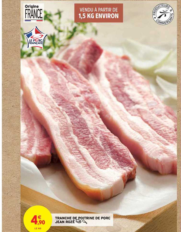tranche de poitrine de porc jean rozé