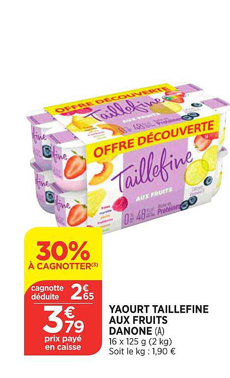 yaourt taillefine aux fruits danone