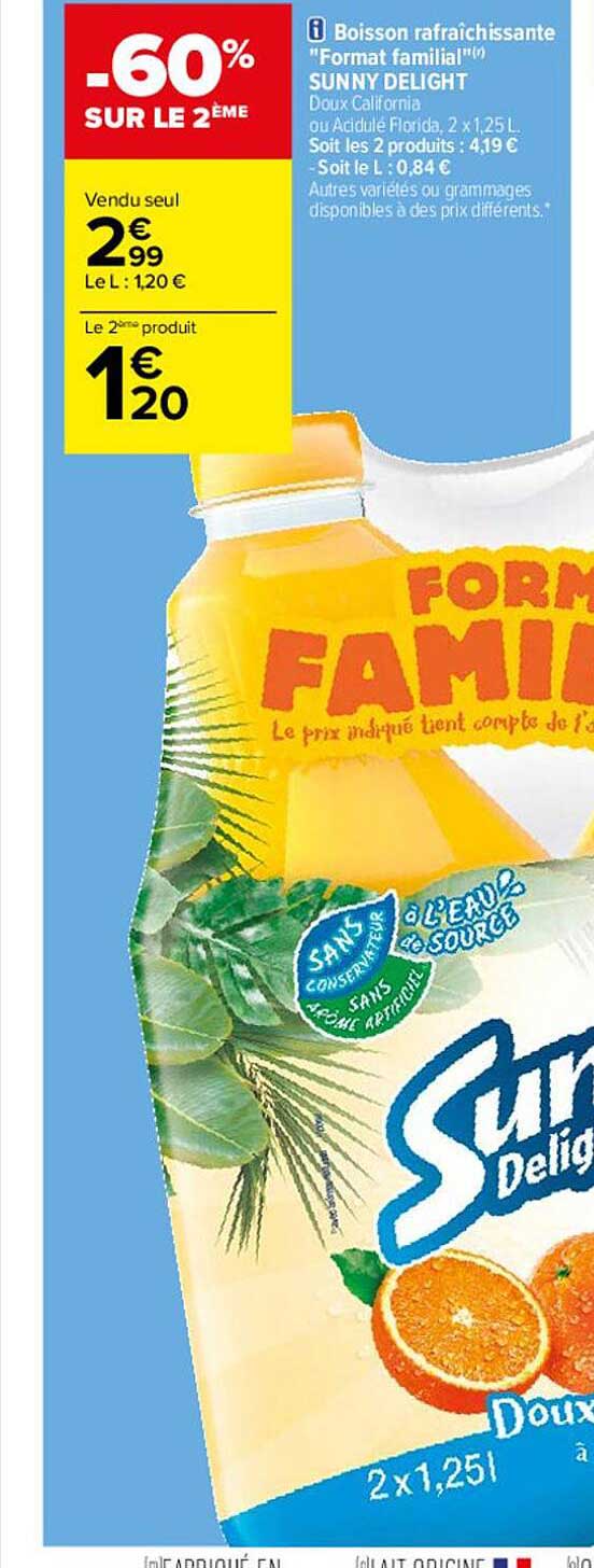 boisson rafraîchissante "format familial" sunny delight