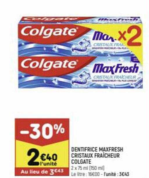 Dentifrice Maxfresh Cristaux Fraîcheur Colgate