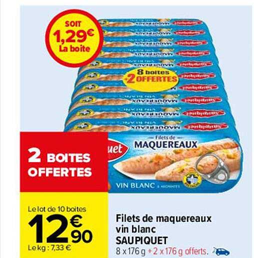 Filets De Maquereaux Vin Blanc Saupiquet