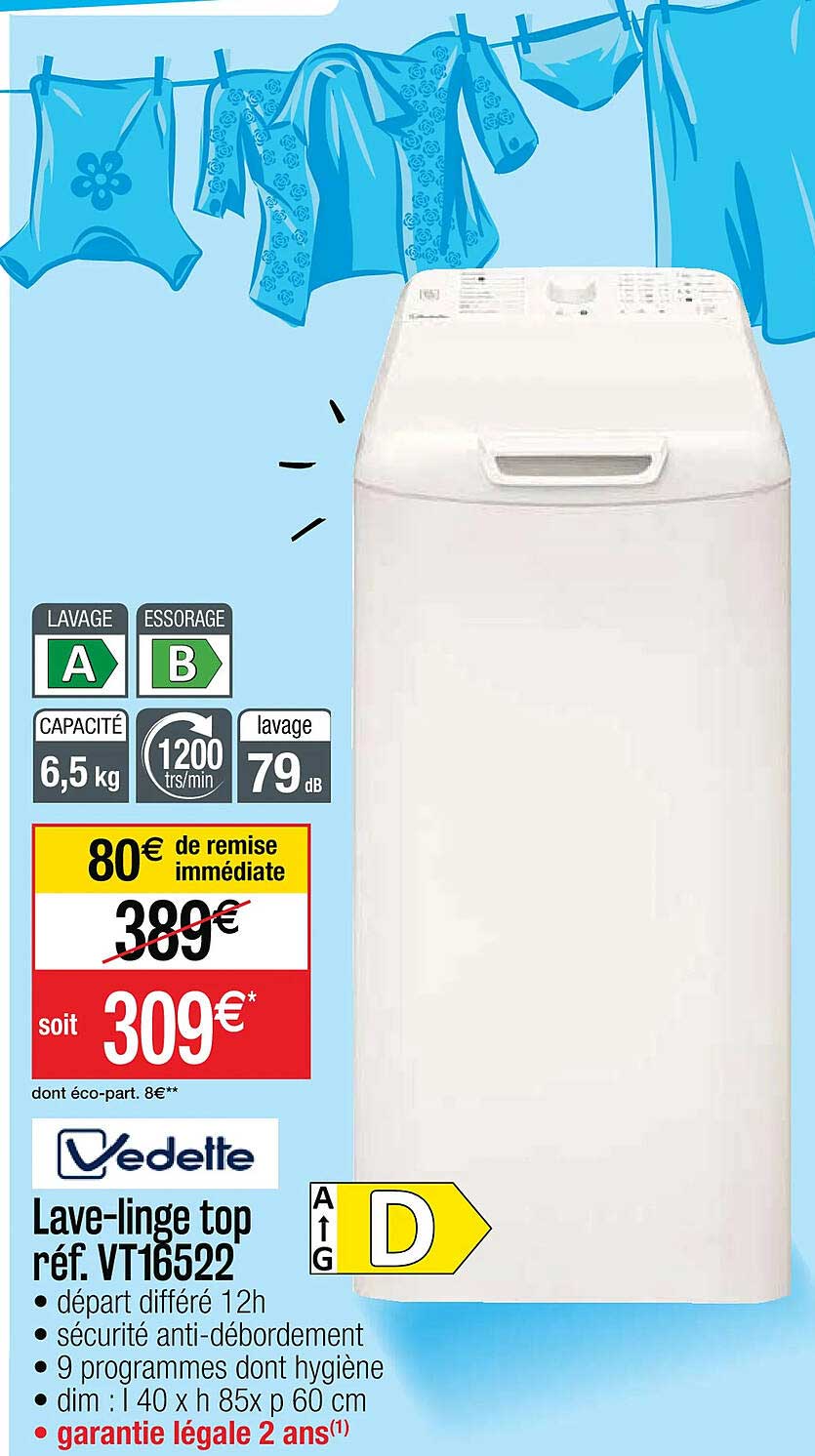 lave-linge top vedette