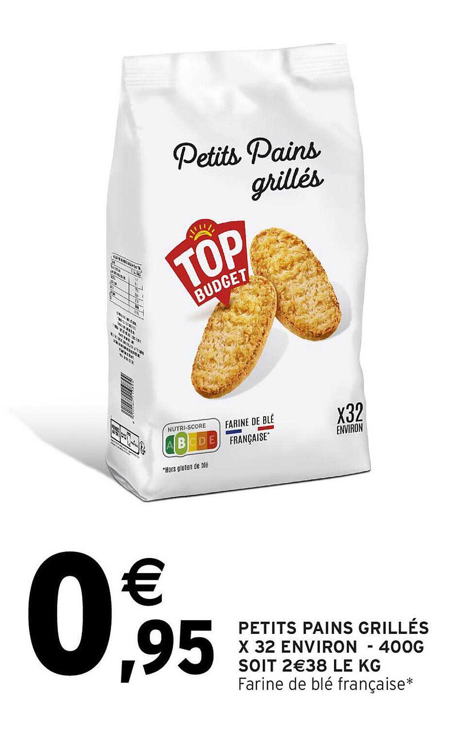 petits pains grillés x 32 environ - 400 g