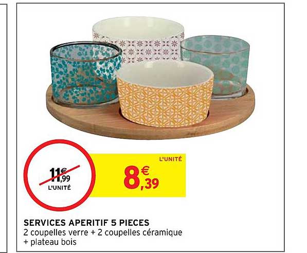 services apéritif 5 pièces