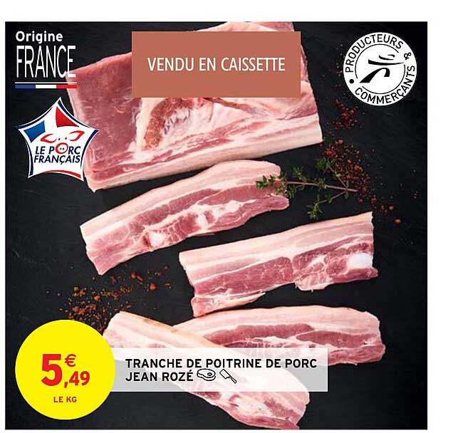 tranche de poitrine de porc jean rozé