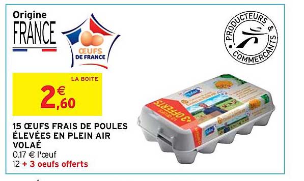 15 oeufs frais de poules élevées en plein air volaé