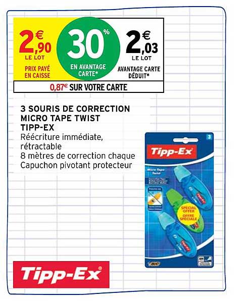 3 souris de correction micro tape twist tipp-ex