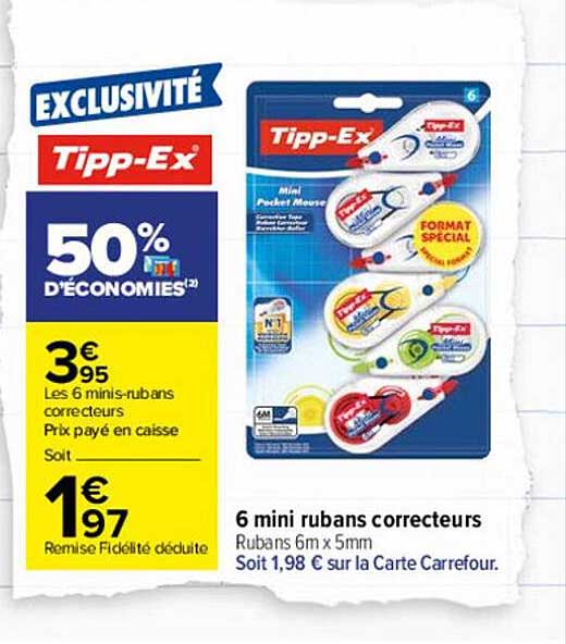 6 mini rubans correcteurs tipp-ex