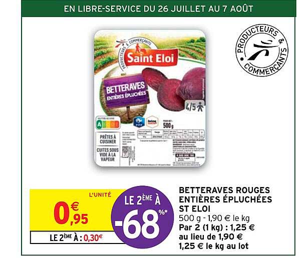 betteraves rouges entières épluchées st eloi