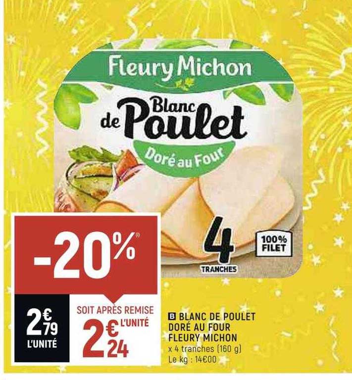 blanc de poulet doré au four fleury michon