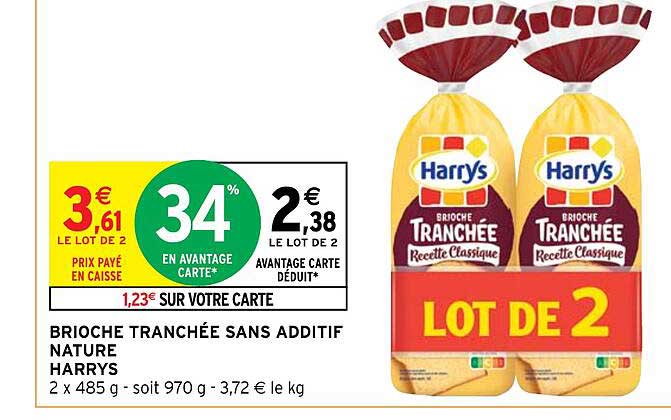 brioche tranchée sans additif nature harrys