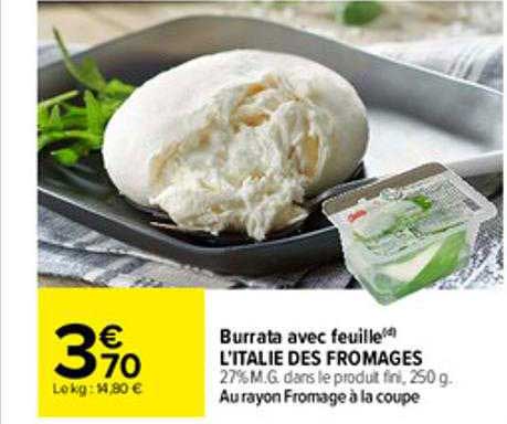 burrata avec feuille l'italie des fromages