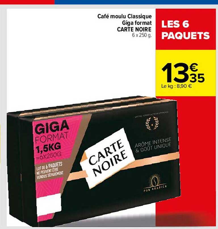 café moulu classique giga format carte noire
