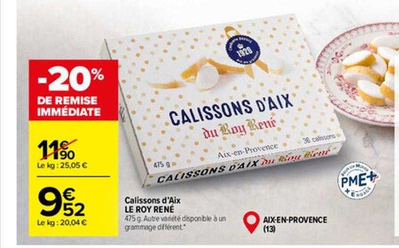 calissons d'aix le roy rené