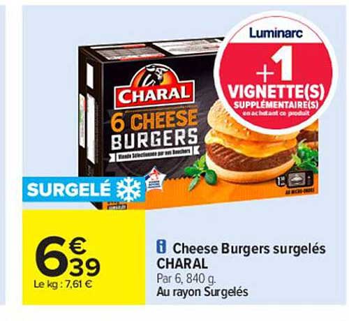 Cheese Burgers Surgelés Charal
