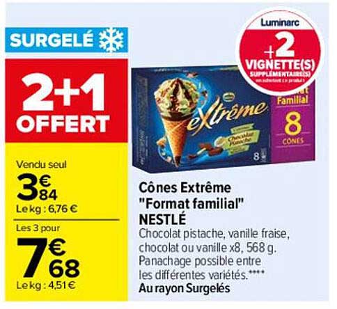 cônes extrême "format familial" nestlé