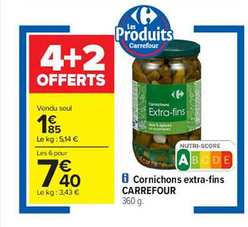 cornichons extra-fins carrefour