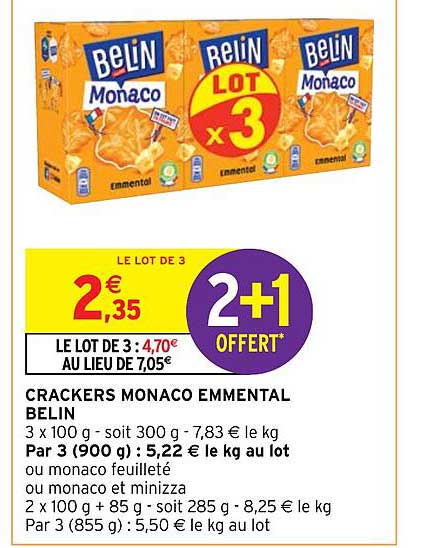 Crackers Monaco Emmental Belin