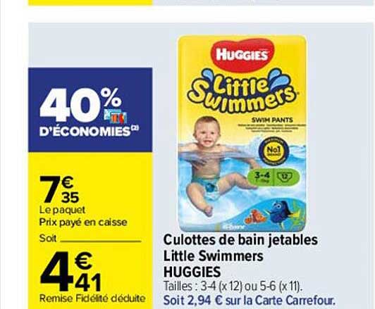 culottes de bain jetables little swimmers huggies