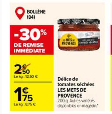 délice de tomates séchées les mets de provence