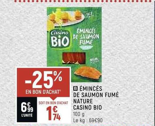 émincés De Saumon Nature Casino Bio