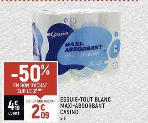 essuie-tout blanc maxi-absorbant casino