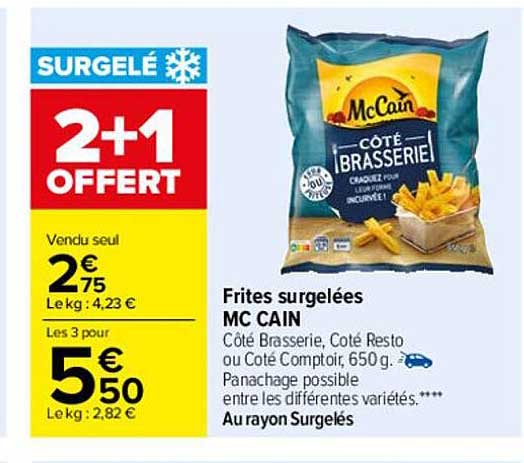 frites surgelées mc cain