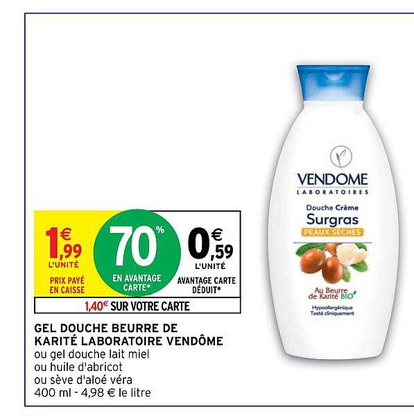 gel douche beurre de karité laboratoire vendôme
