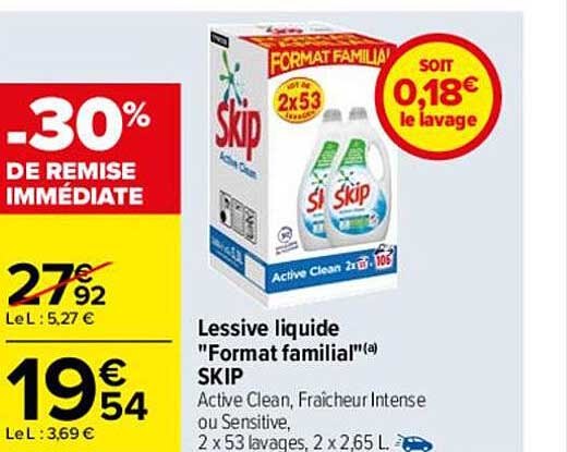 lessive liquide "format familial" skip