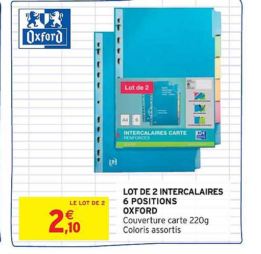 Lot De 2 Intercalaires 6 Positions Oxford
