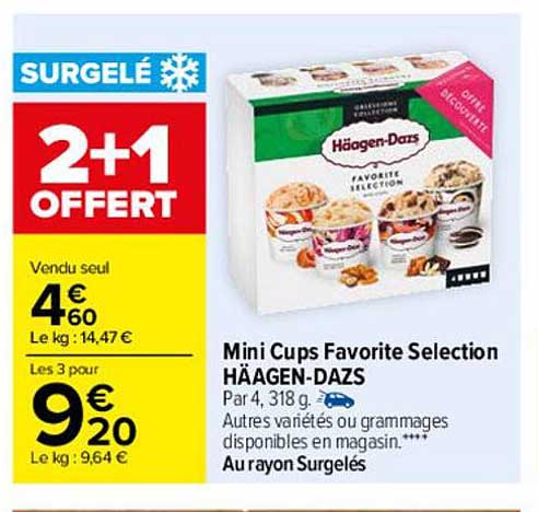 mini cups favorite sélection häagen-dazs