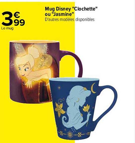 mug disney "clochette" ou "jasmine"