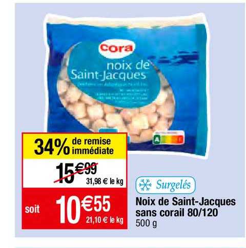 noix de saint-jacques sans corail 80-120 cora