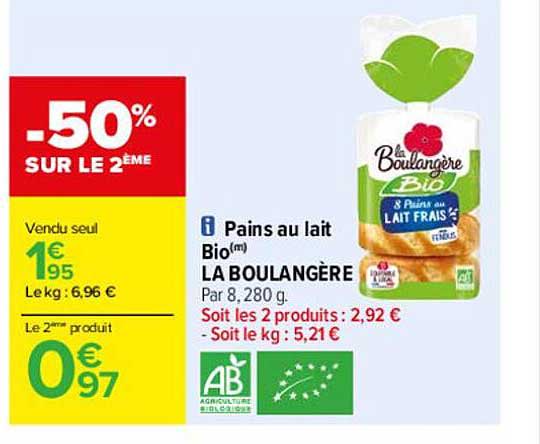 Pains Au Lait Bio La Boulangère