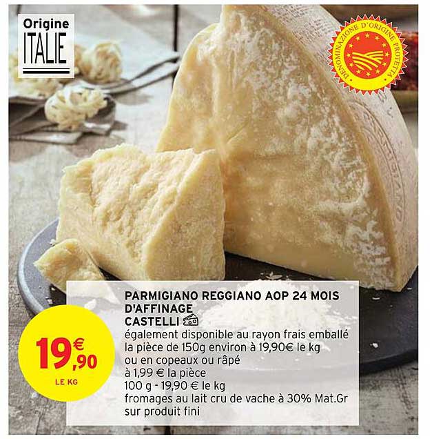 parmigiano reggiano aop 24 mois d'affinage castelli