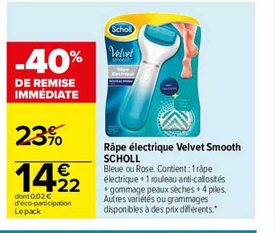 râpê électrique velvet smooth scholl