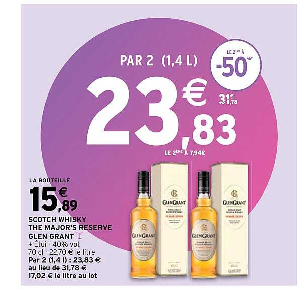 scotch whisky the major's reserve glen grant