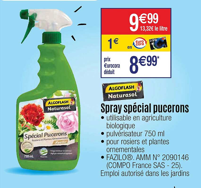 spray spécial pucerons algoflash naturasol