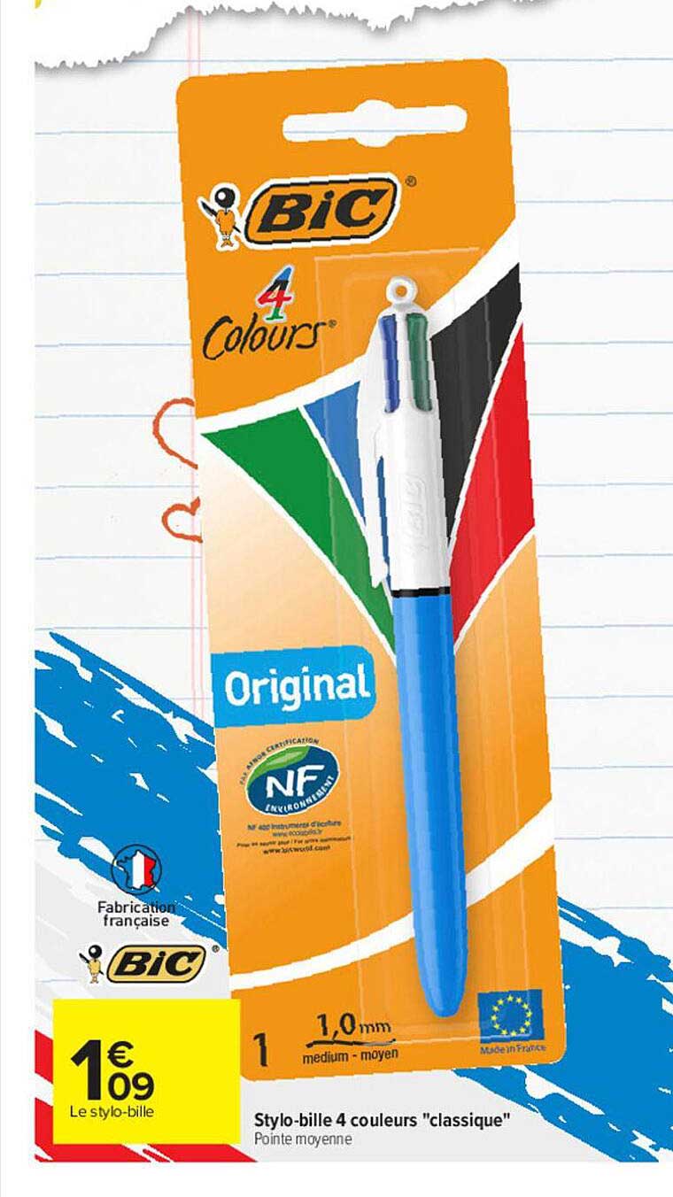 Stylo-bille 4 Couleurs Classique Bic