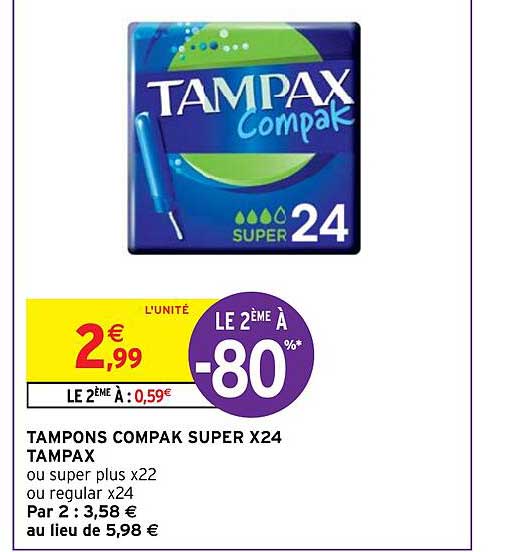 Tampons Compak Super X 24 Tampax