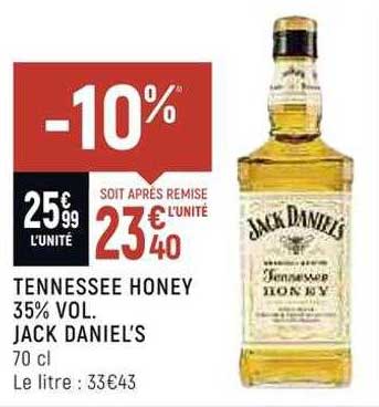 tennessee honey 35% vol. jack daniel's