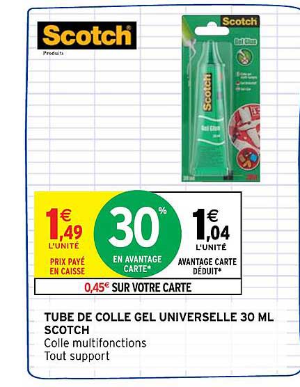 tube de colle gel universelle 30ml scotch