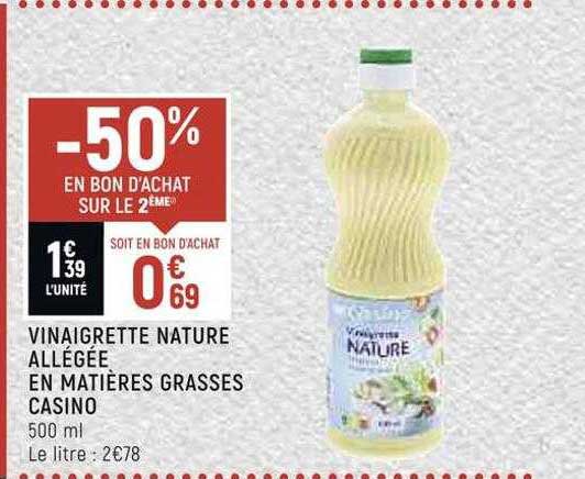 vinaigrette nature allégée en matières grasses casino