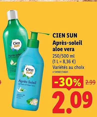 CIEN SUN Après-soleil aloe vera
