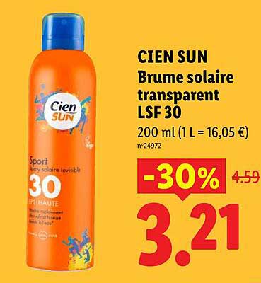 CIEN SUN Brume solaire transparent LSF 30